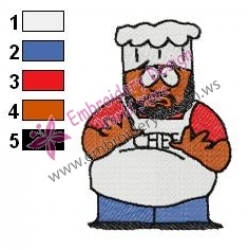 Chef South Park Embroidery Design